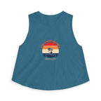 Fourth of July Retro Flag Crop Top — Faith, Freedom & Family Tank Printify
