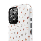Heart Doodle Shockproof Phone Case — Cute Neutral Tiny Hearts Design Printify