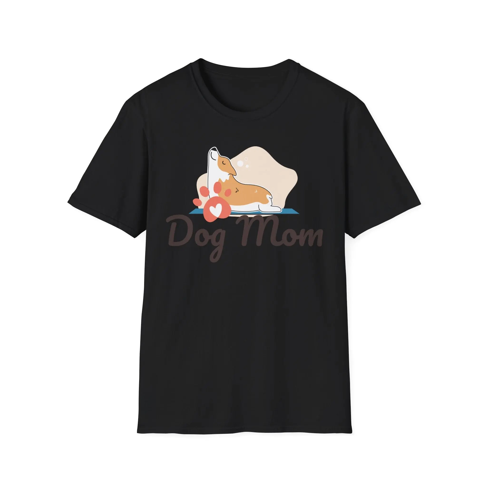Dog Mom T-Shirt — Colorful Paw Print Tee for Pet Lovers Printify