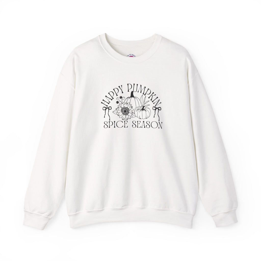 Fall Vibes Crewneck Sweatshirt — 'Happy Pumpkin' Spice Season Bonfires, Sweaters & Hayrides