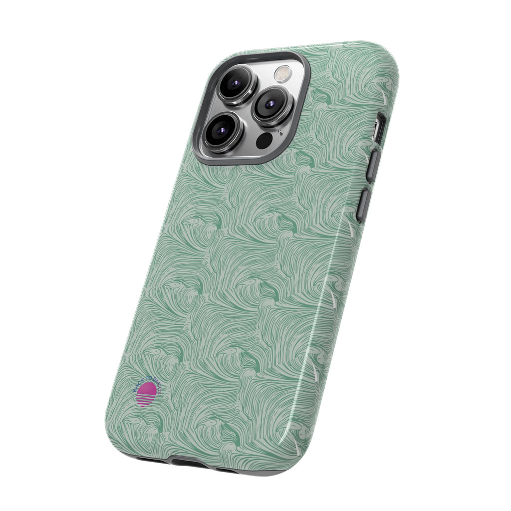 All over print Green pastel whirls iphone case