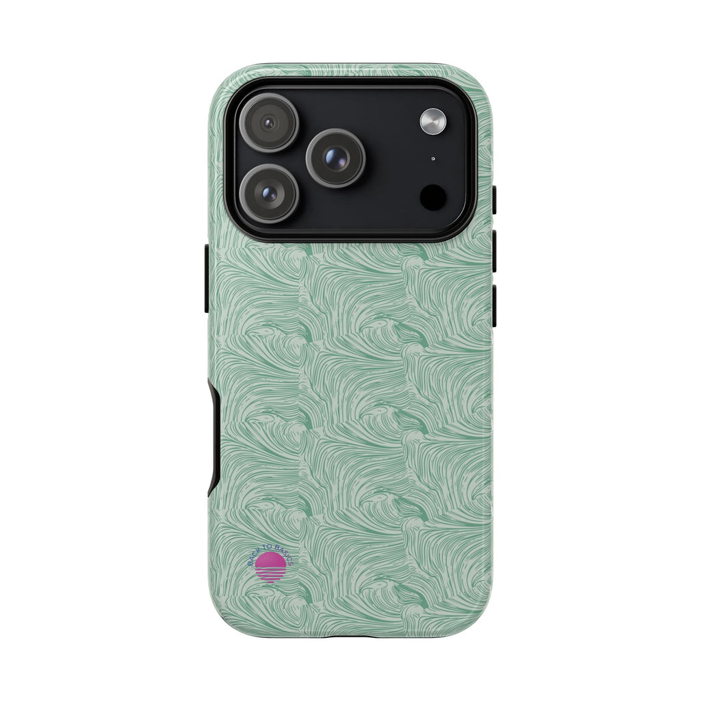 All over print Green pastel whirls iphone case