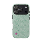 All over print Green pastel whirls iphone case