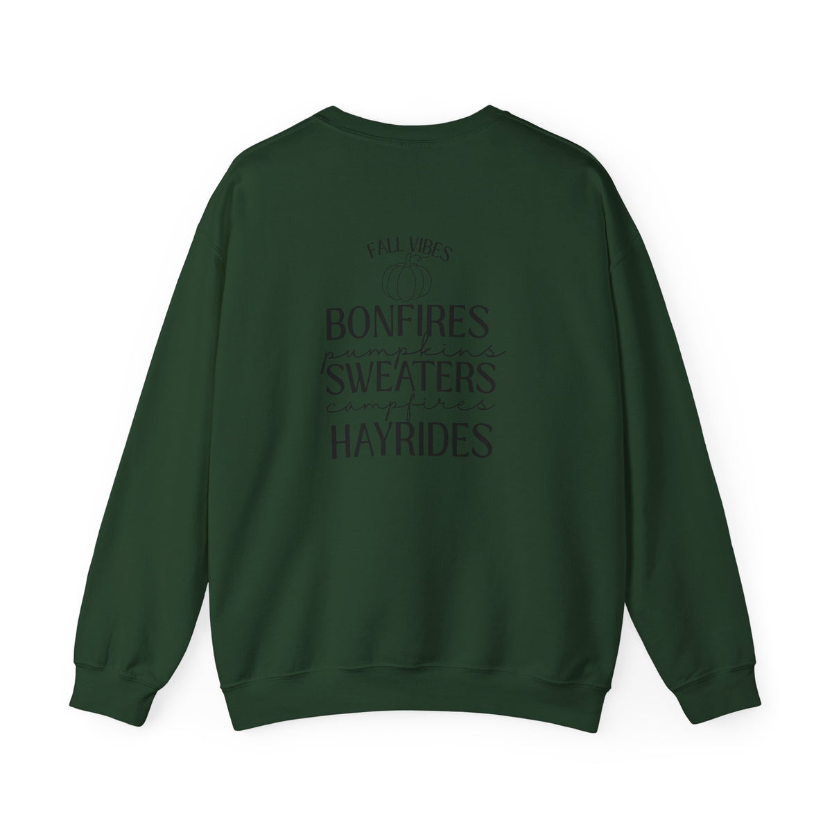 Fall Vibes Crewneck Sweatshirt — 'Happy Pumpkin' Spice Season Bonfires, Sweaters & Hayrides
