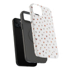 Heart Doodle Shockproof Phone Case — Cute Neutral Tiny Hearts Design Printify