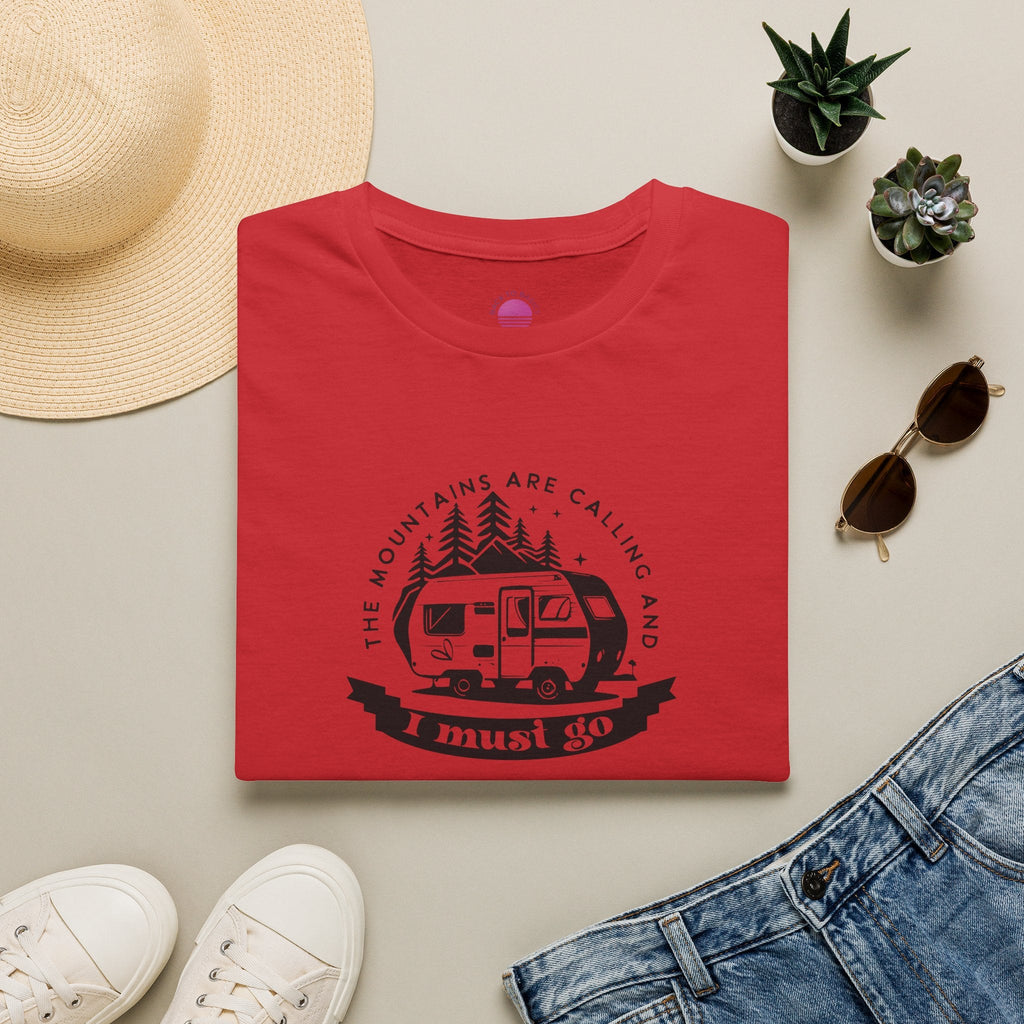 Campervan T-Shirt — "The Mountains Are Calling and I Must Go" Adventure Tee Printify