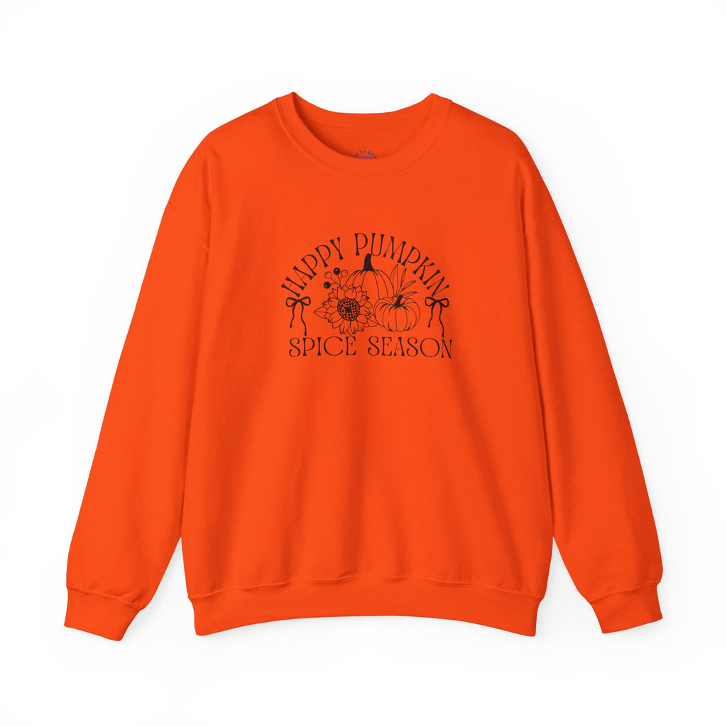 Fall Vibes Crewneck Sweatshirt — 'Happy Pumpkin' Spice Season Bonfires, Sweaters & Hayrides