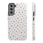 Heart Doodle Shockproof Phone Case — Cute Neutral Tiny Hearts Design Printify