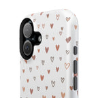 Heart Doodle Shockproof Phone Case — Cute Neutral Tiny Hearts Design Printify