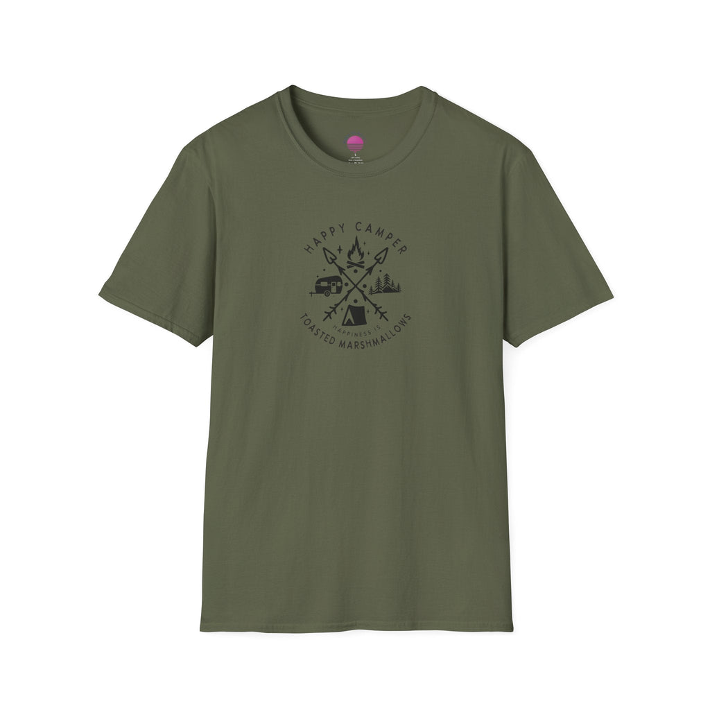 Happy Camper T-Shirt — Toasted Marshmallows Camping Graphic Tee Printify