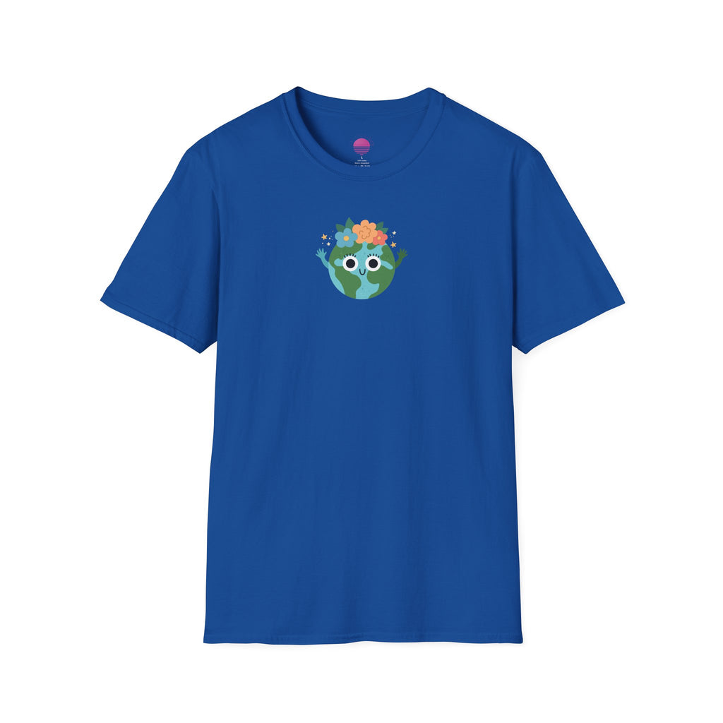 Earth with Flower Crown T-Shirt — Floral Planet Graphic Tee