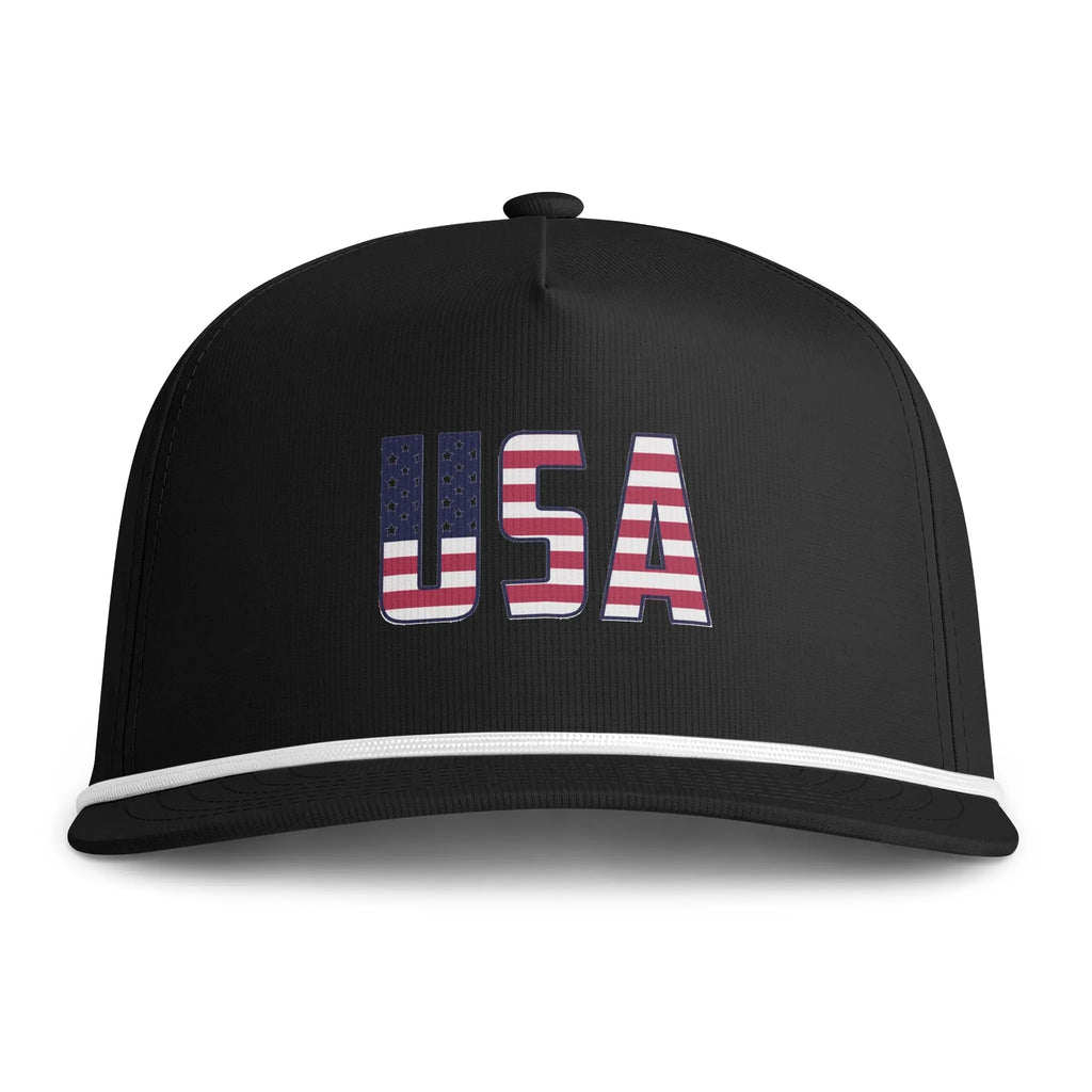 USA Rope Cap — Embroidered American Flag Baseball Hat Printify