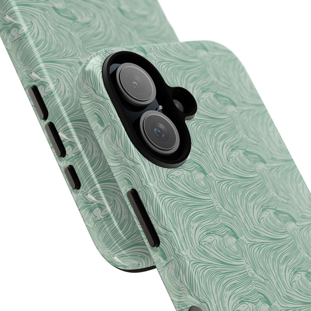 All over print Green pastel whirls iphone case
