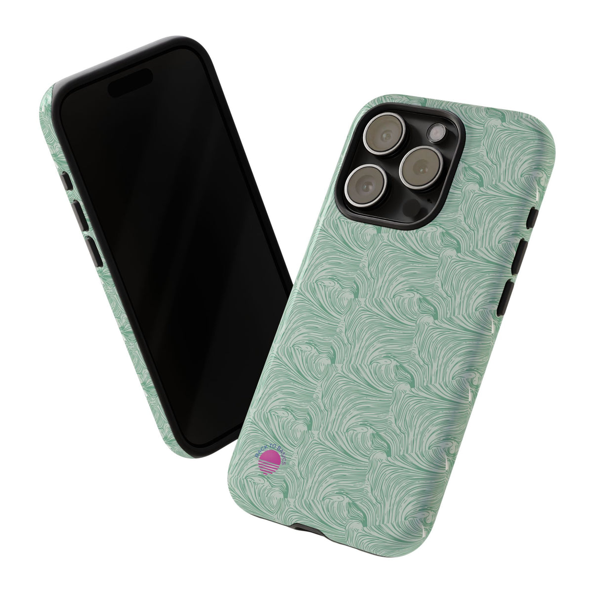 All over print Green pastel whirls iphone case