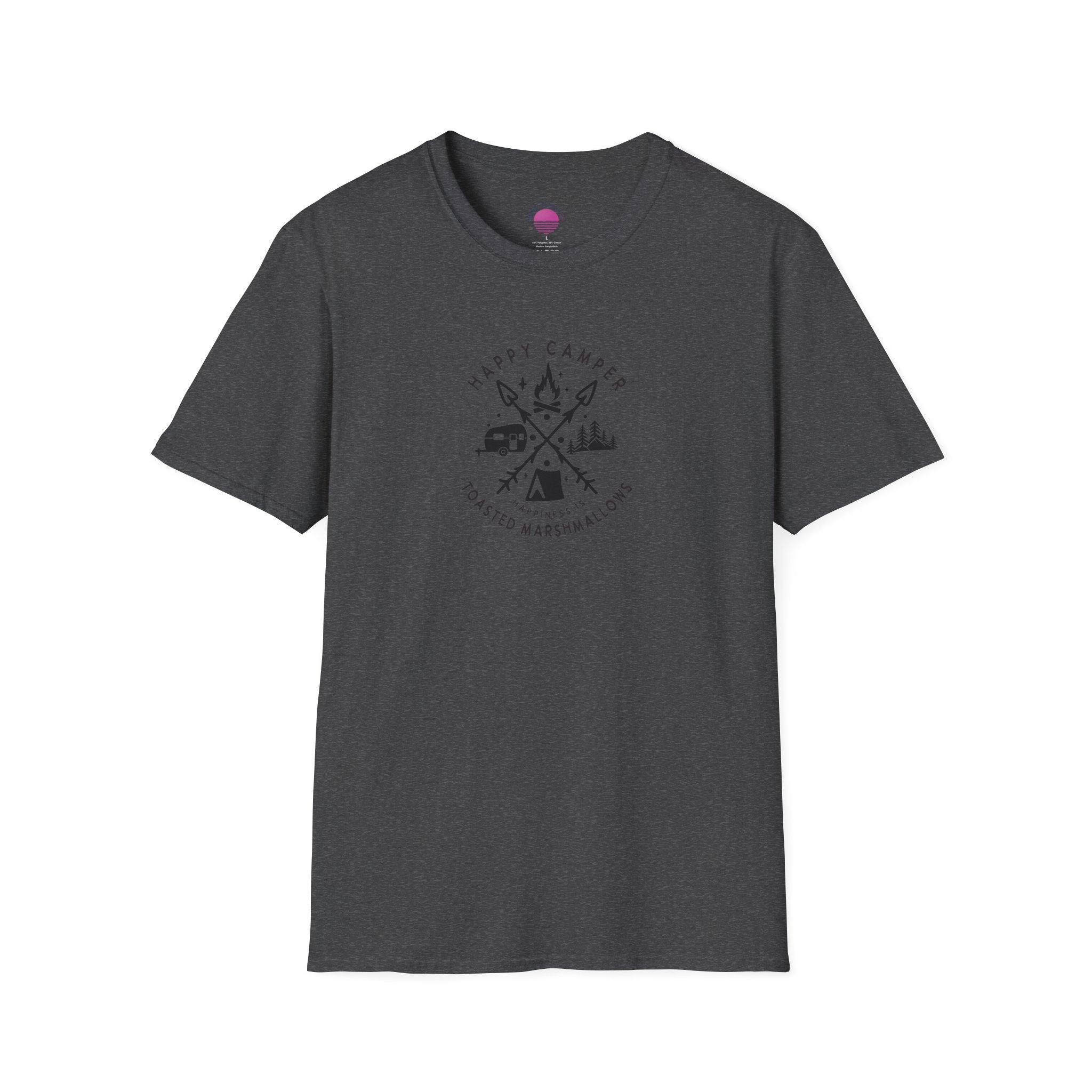 Happy Camper T-Shirt — Toasted Marshmallows Camping Graphic Tee Printify