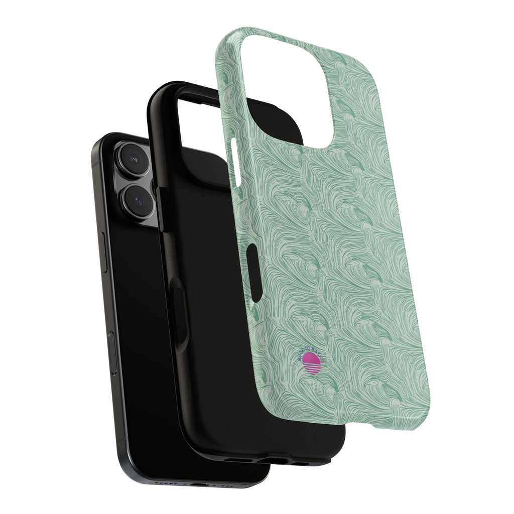 All over print Green pastel whirls iphone case