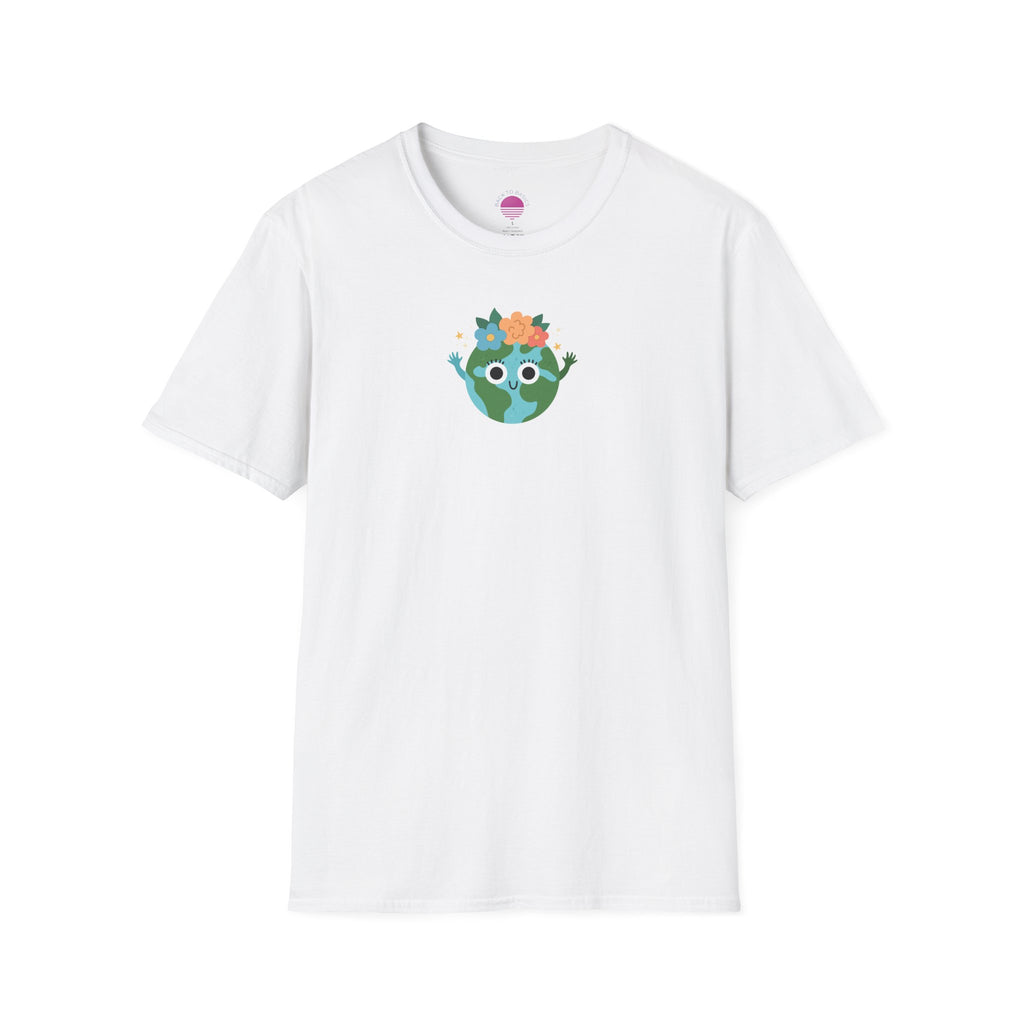 Earth with Flower Crown T-Shirt — Floral Planet Graphic Tee