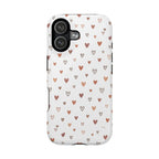 Heart Doodle Shockproof Phone Case — Cute Neutral Tiny Hearts Design Printify