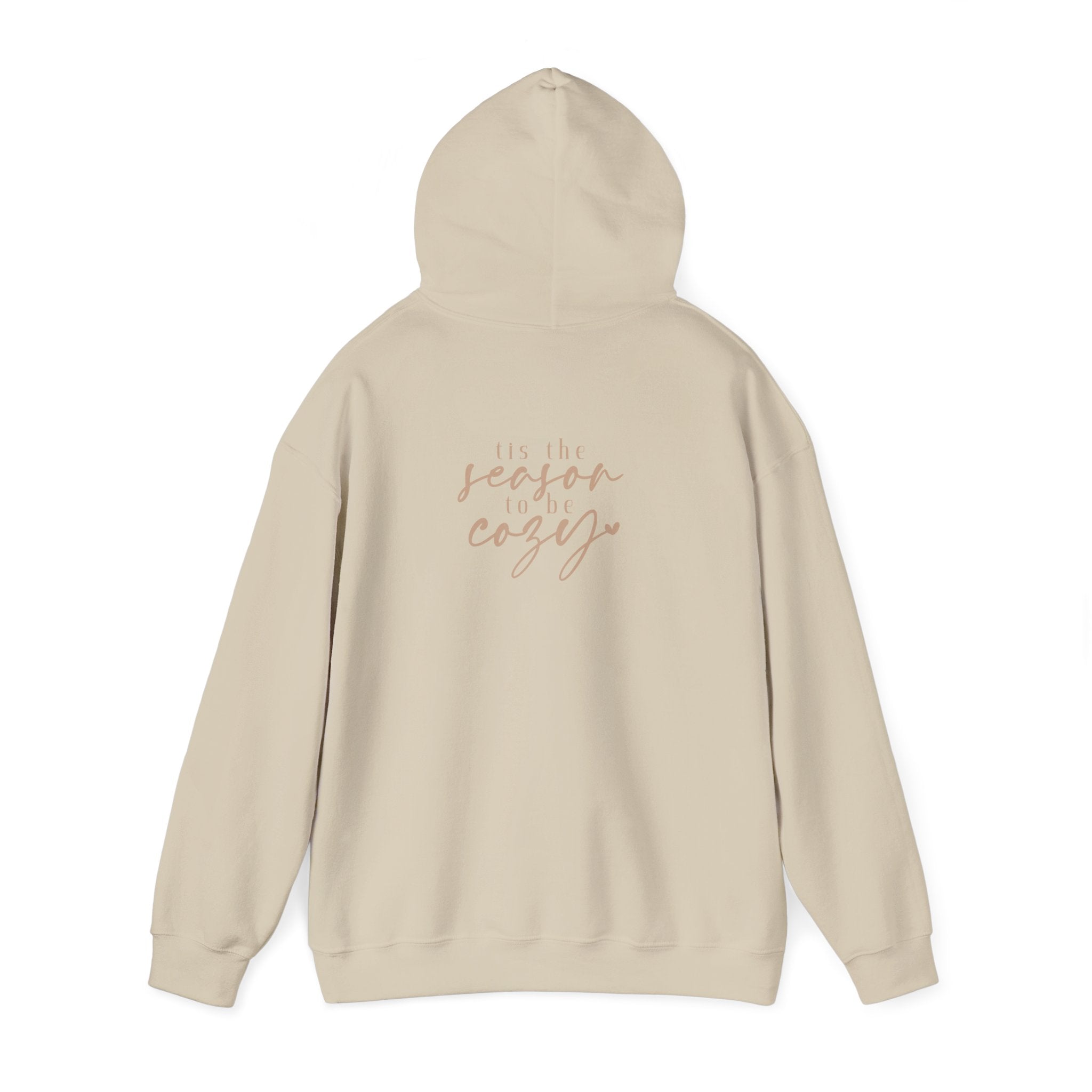Let’s Get Cozy Hoodie with “Tis the Season to Be Cozy” on the back Soft Holiday Pullover