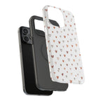 Heart Doodle Shockproof Phone Case — Cute Neutral Tiny Hearts Design Printify