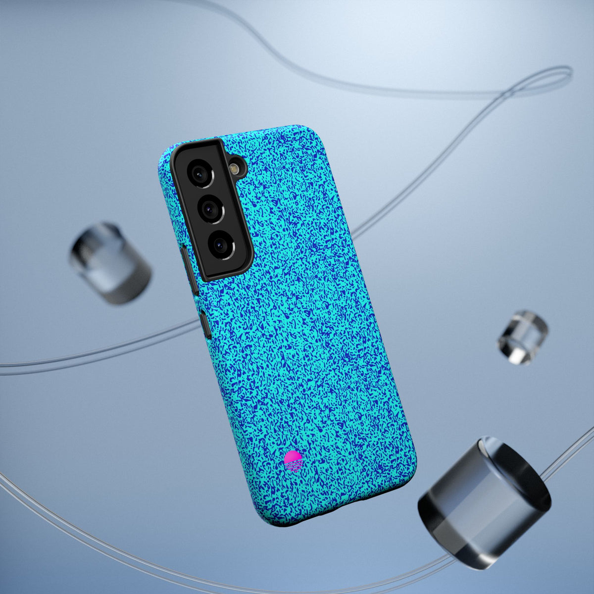 Android aqua blue leopard all over print phone case