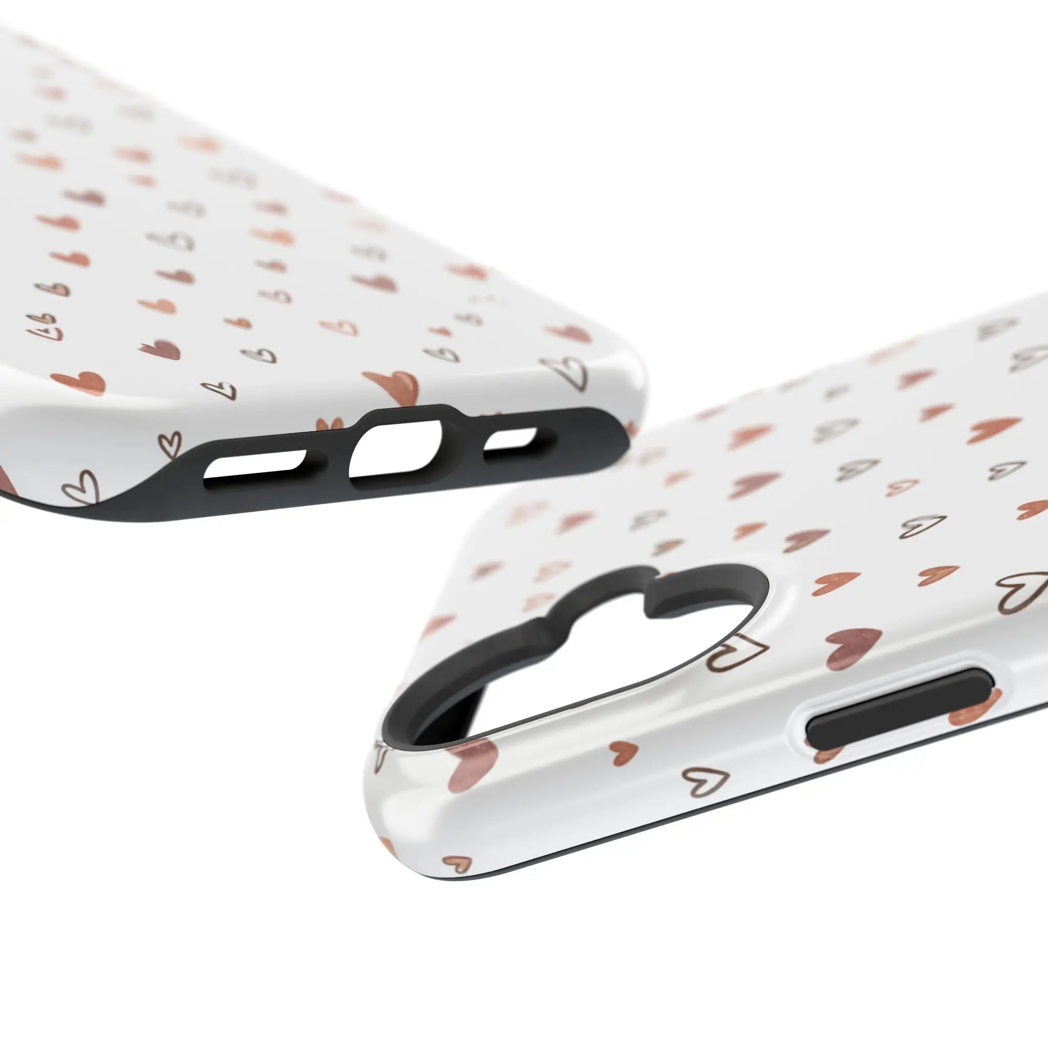 Heart Doodle Shockproof Phone Case — Cute Neutral Tiny Hearts Design Printify