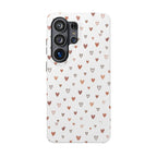 Heart Doodle Shockproof Phone Case — Cute Neutral Tiny Hearts Design Printify