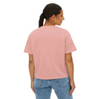 Cute Cosmic Cat Boxy Tee — Women's Graphic T-Shirt Printify