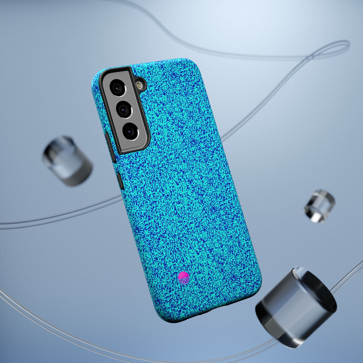 Android aqua blue leopard all over print phone case