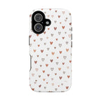 Heart Doodle Shockproof Phone Case — Cute Neutral Tiny Hearts Design Printify