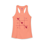 Heart Tic Tac Toe Women’s Racerback Tank — Cute Valentine’s Game Tee