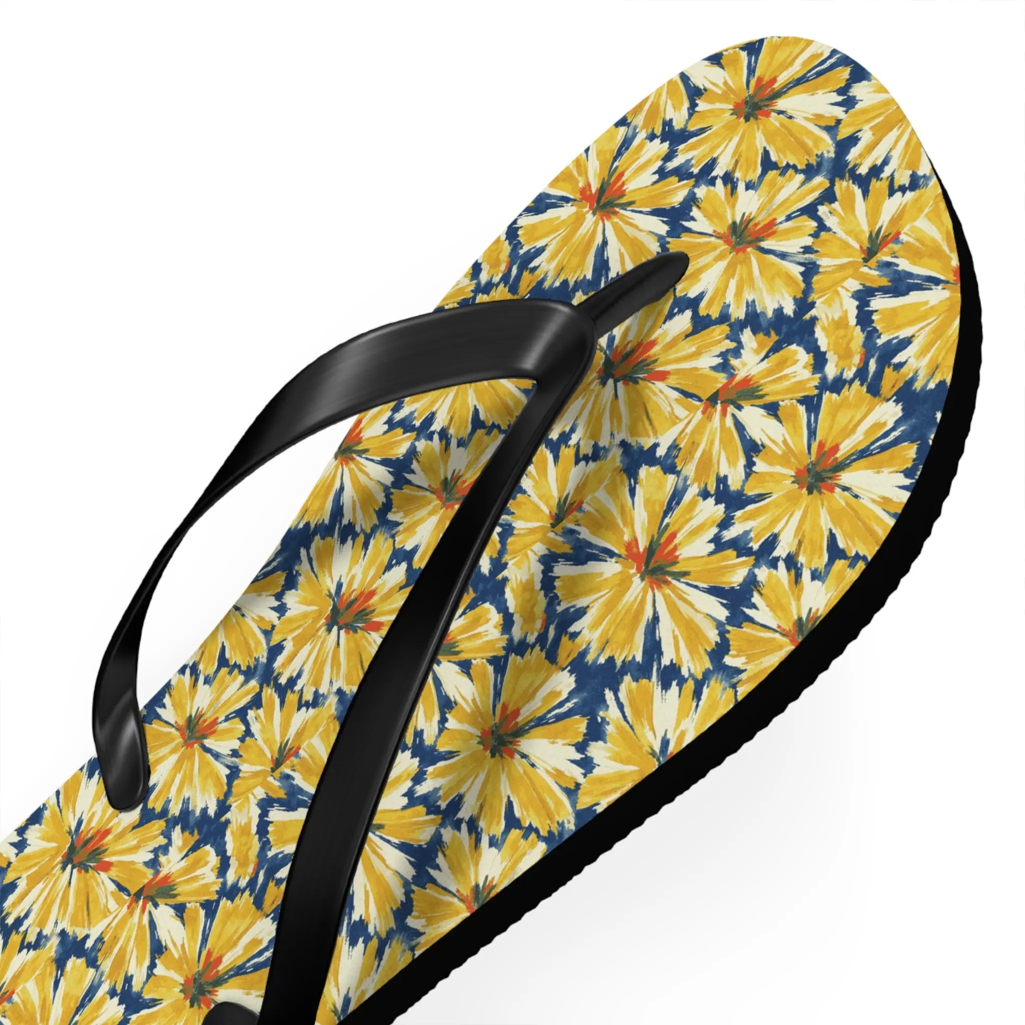 Yellow Daisy Flip Flops – Floral Beach Sandals Printify