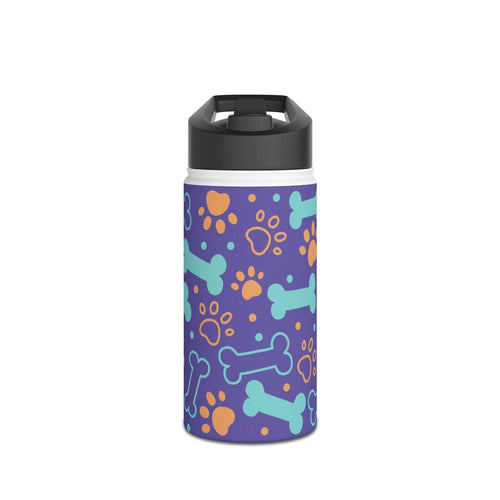 Dog Bone Paw Print Stainless Steel Water Bottle — Cute Pet Lover Insulated Bottle