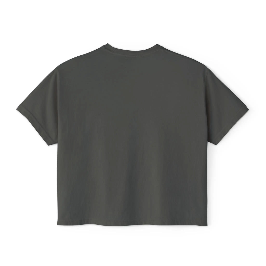 Cute Cosmic Cat Boxy Tee — Women's Graphic T-Shirt Printify