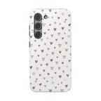 Heart Doodle Shockproof Phone Case — Cute Neutral Tiny Hearts Design Printify