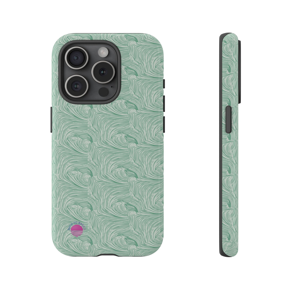 All over print Green pastel whirls iphone case