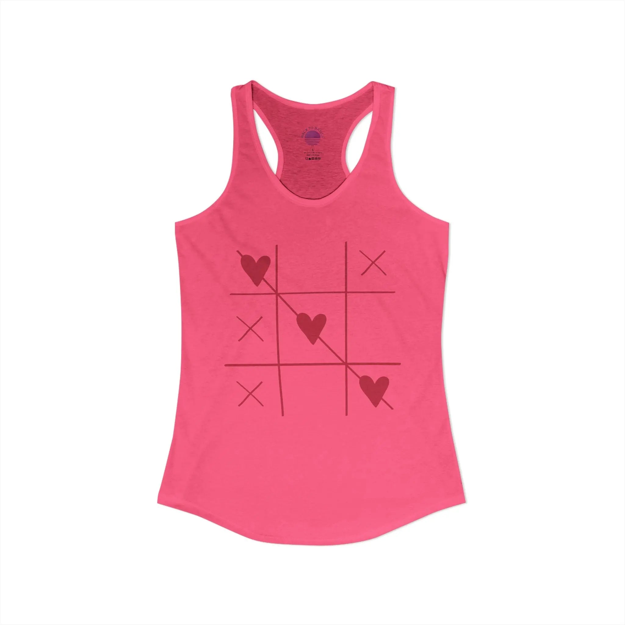 Heart Tic Tac Toe Women’s Racerback Tank — Cute Valentine’s Game Tee Printify