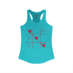 Heart Tic Tac Toe Women’s Racerback Tank — Cute Valentine’s Game Tee Printify
