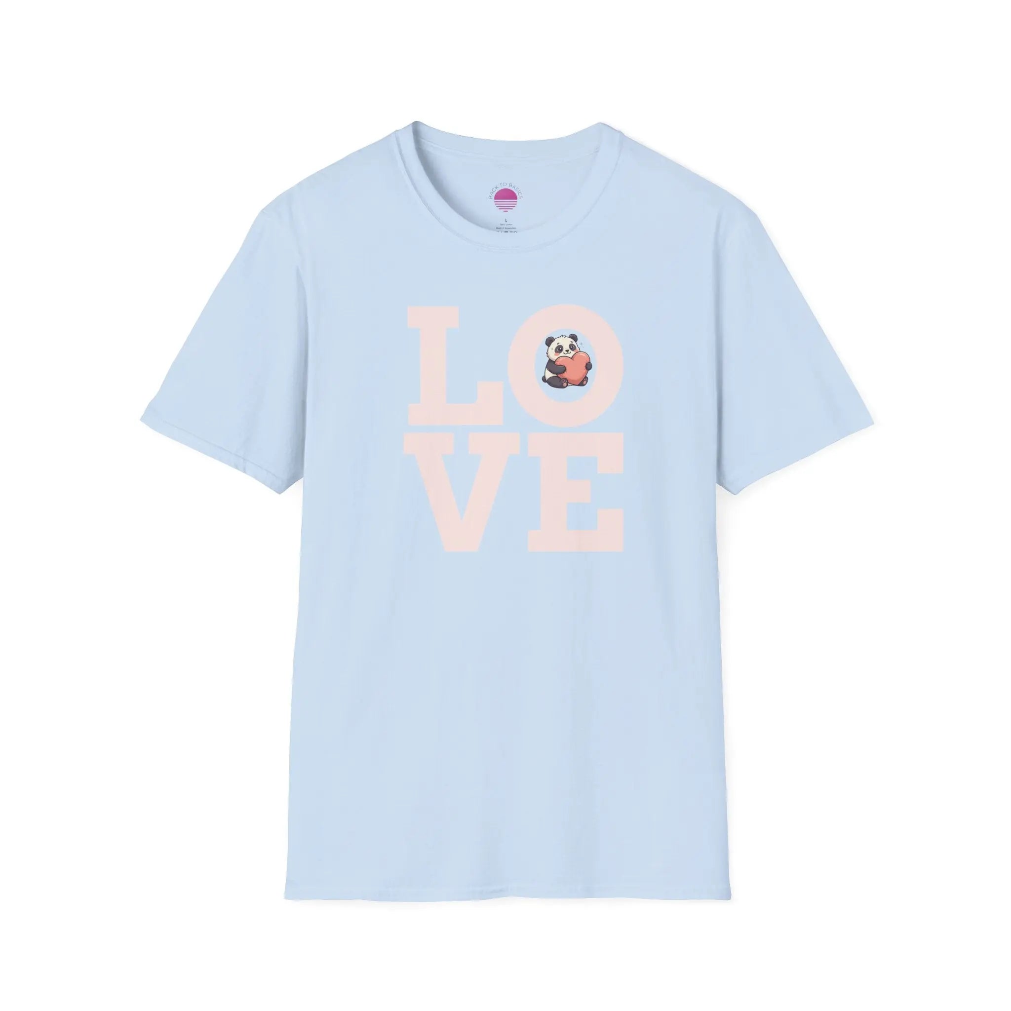 Love Panda T-Shirt — Cute Panda Holding Heart Graphic Tee Printify