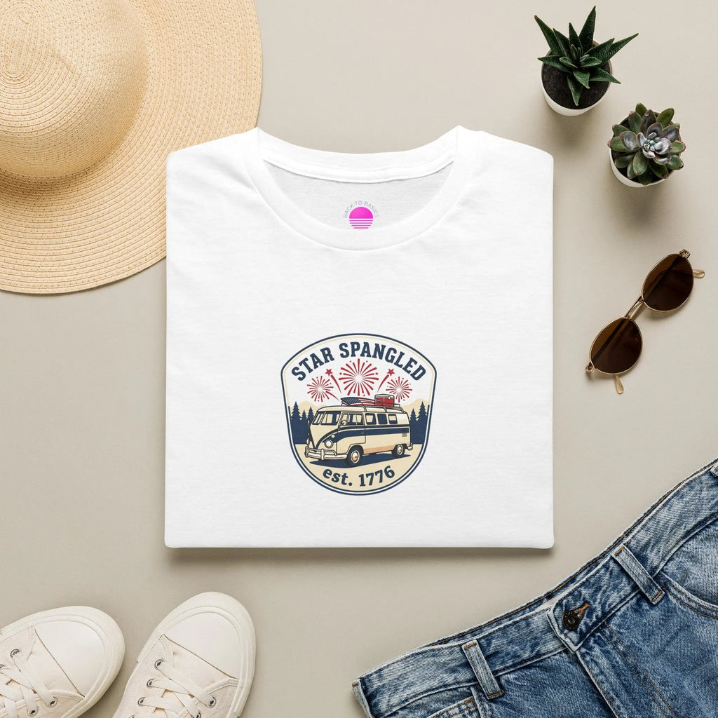 Star Spangled est. 1776 Vintage Van T-Shirt — Patriotic American Flag Tee Printify