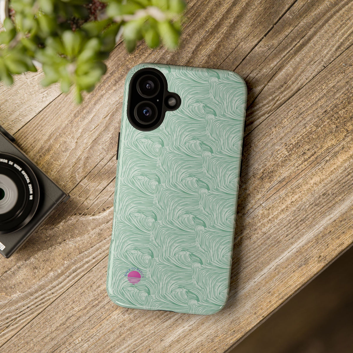 All over print Green pastel whirls iphone case