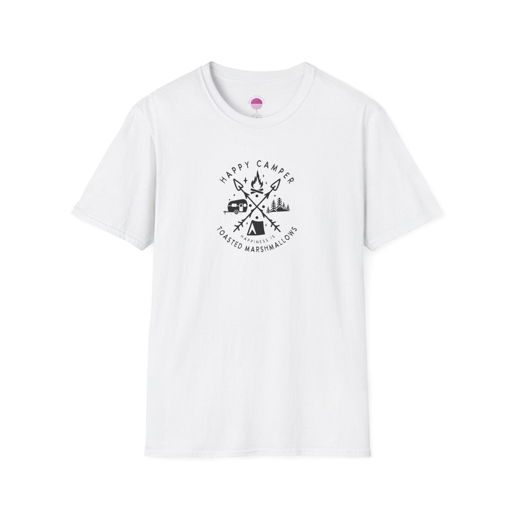Happy Camper T-Shirt — Toasted Marshmallows Camping Graphic Tee Printify