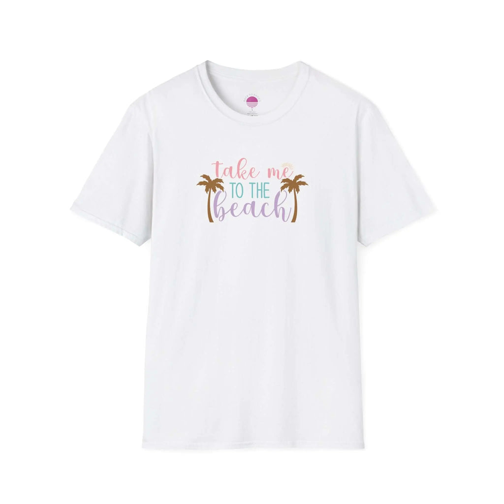 Take Me to the Beach Pastel Palm T-Shirt Printify Back To Basics