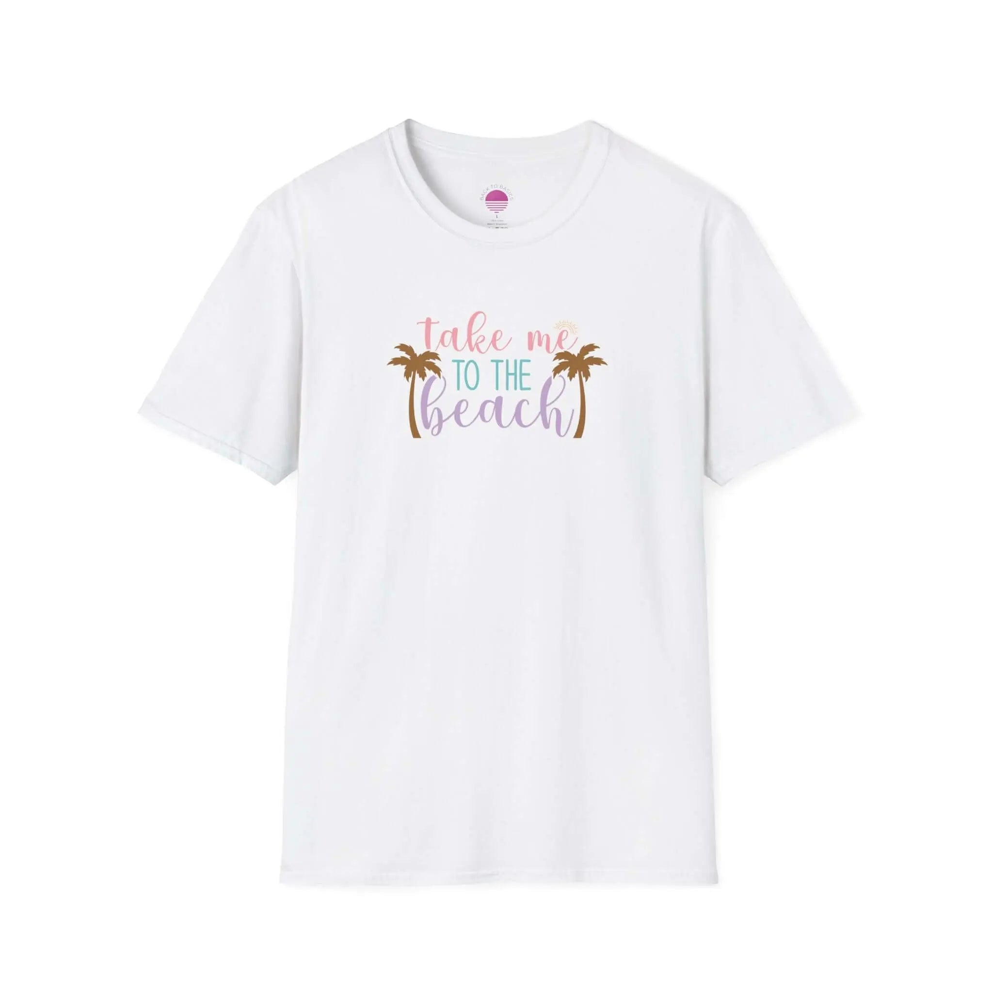 Take Me to the Beach Pastel Palm T-Shirt Printify Back To Basics