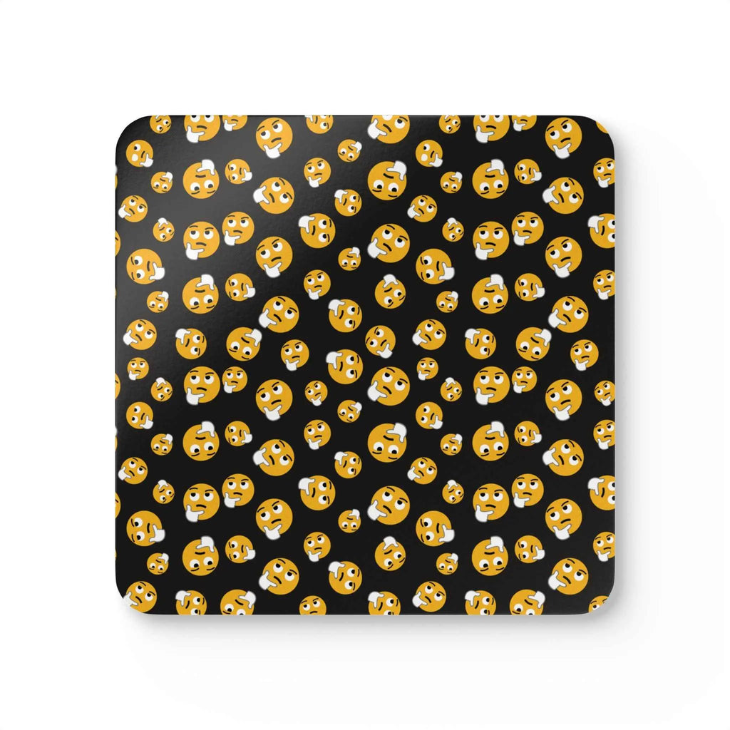 Funny Face Emoji Corkwood Coaster Set