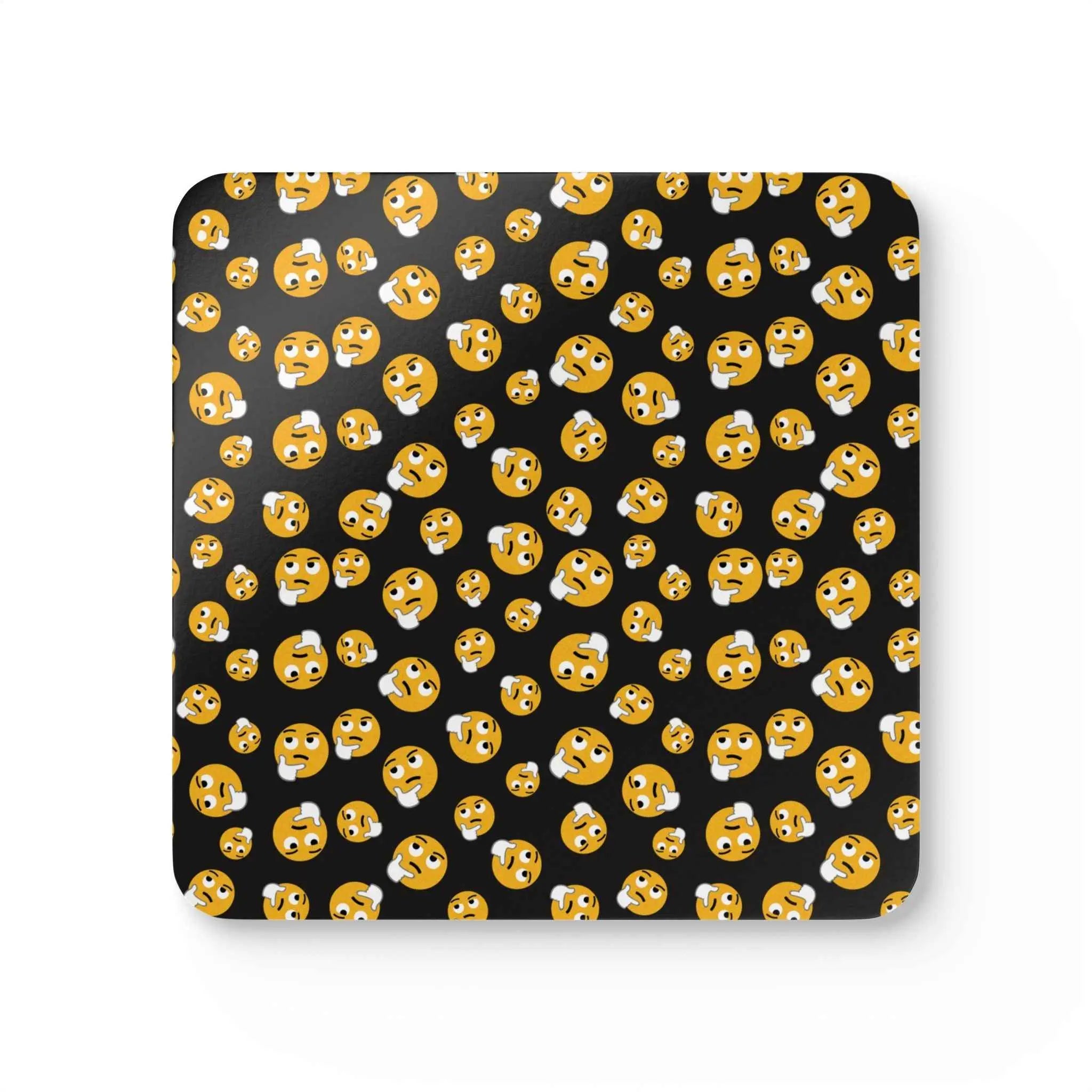 Funny Face Emoji Corkwood Coaster Set