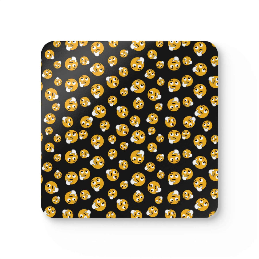 Funny Face Emoji Corkwood Coaster Set