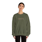 Cozy Crewneck Sweatshirt — Minimal 'COZY.' Soft White Pullover