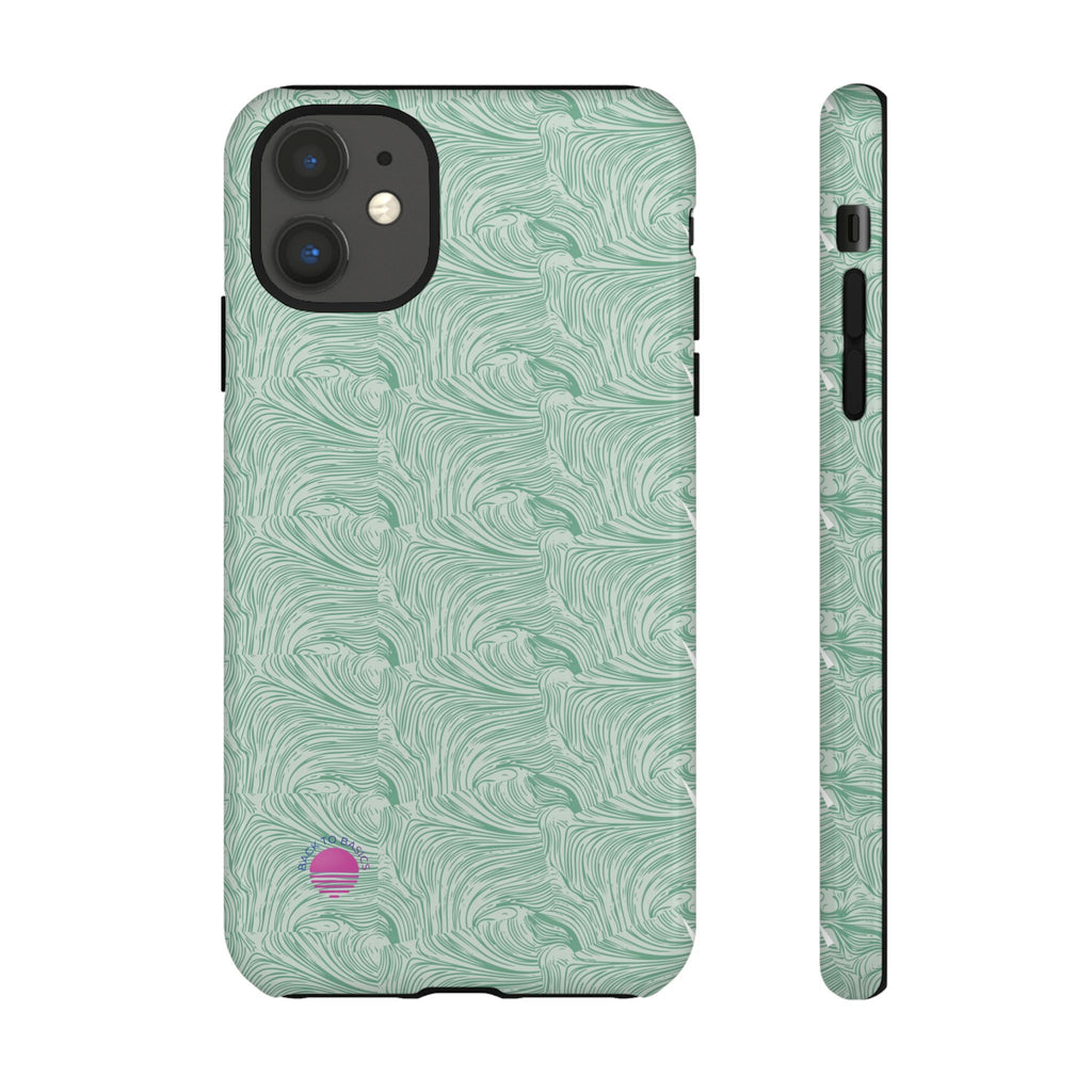 All over print Green pastel whirls iphone case