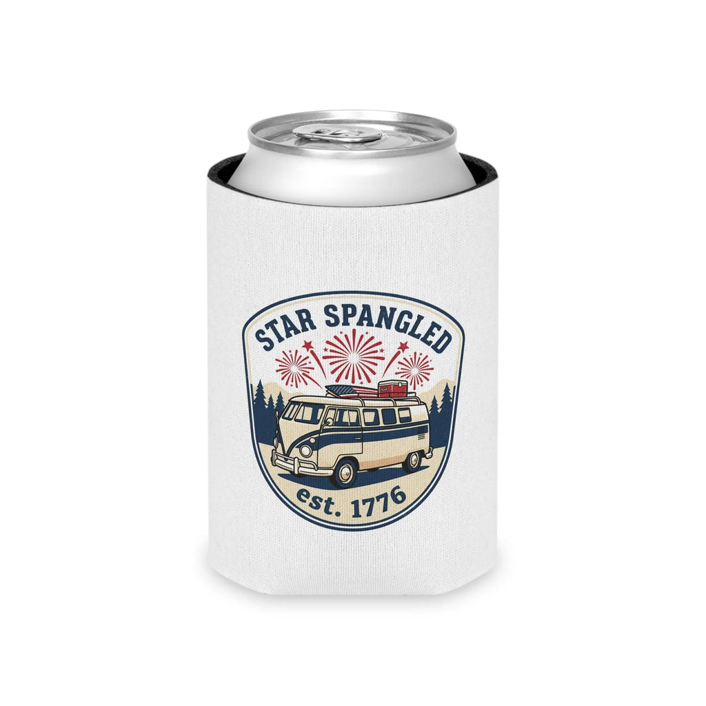 Star-Spangled Van Can Koozie — Patriotic 1776 RV Beer Cooler Printify